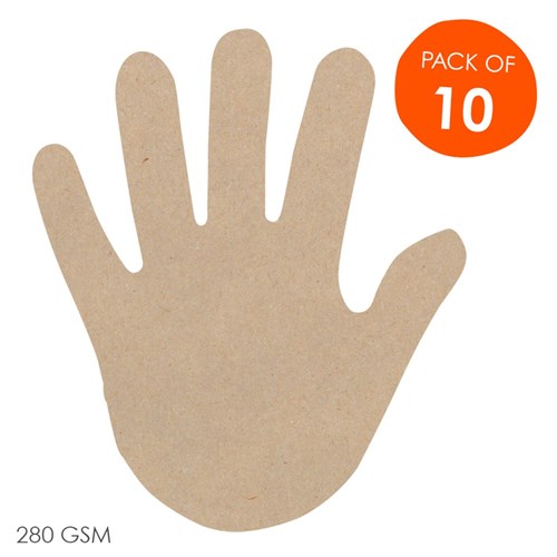 Cardboard Hands - Brown - Pack of 10