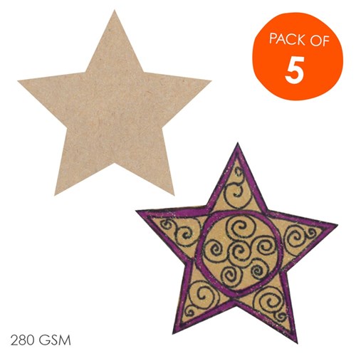 Cardboard Stars - Brown - Pack of 4