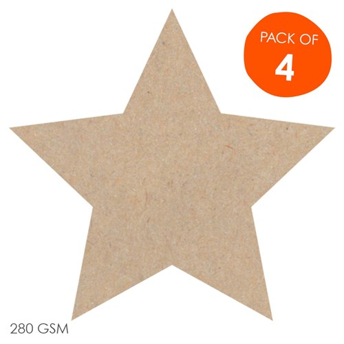 Cardboard Stars - Brown - Pack of 4