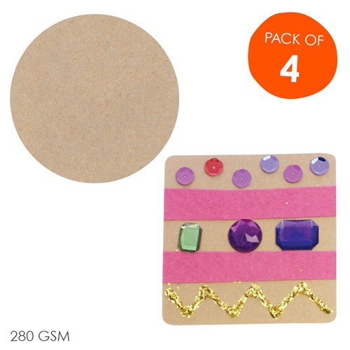 Cardboard Assorted Shapes - Brown - Pack of 4