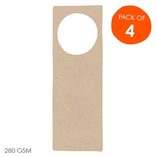 Cardboard Door Hangers - Brown  - Pack of 4