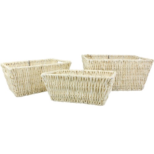 Rectangular Maize Baskets - Set of 3