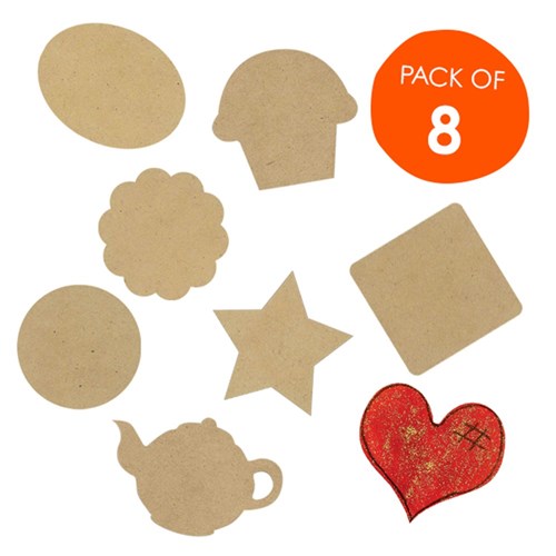 Large Wooden Shapes - Pack of 8