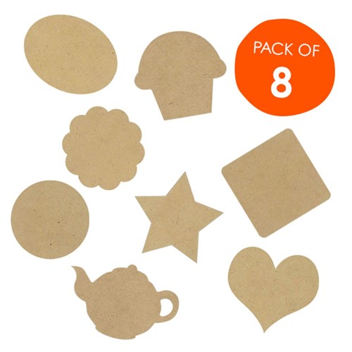 Large Wooden Shapes - Pack of 8