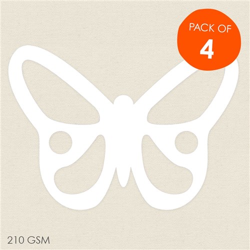 Cardboard Butterfly Cutouts - White - Pack of 4