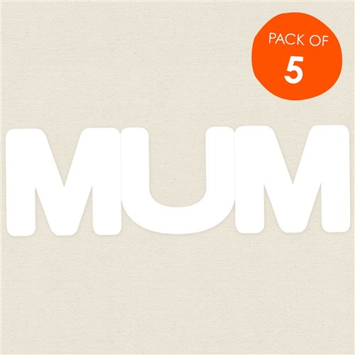 Cardboard MUM Cards - White - Pack of 5