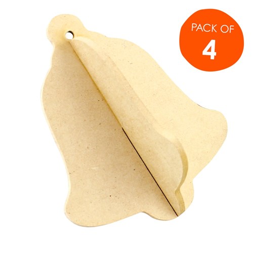 3D Wooden Bells - Pack of 4