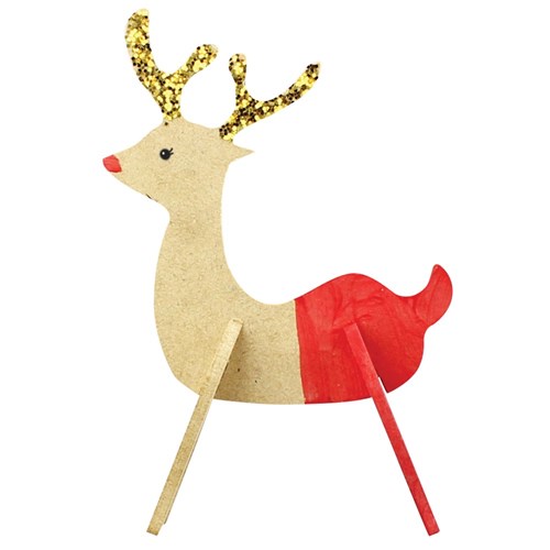 3D Wooden Reindeer - Pack of 4