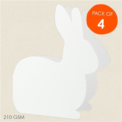 Cardboard Bunny Cards - White - Pack of 4 | Paper Activities ...