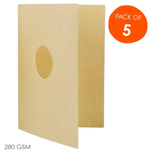 Cardboard Photo Frame Cards - Brown - Pack of 5