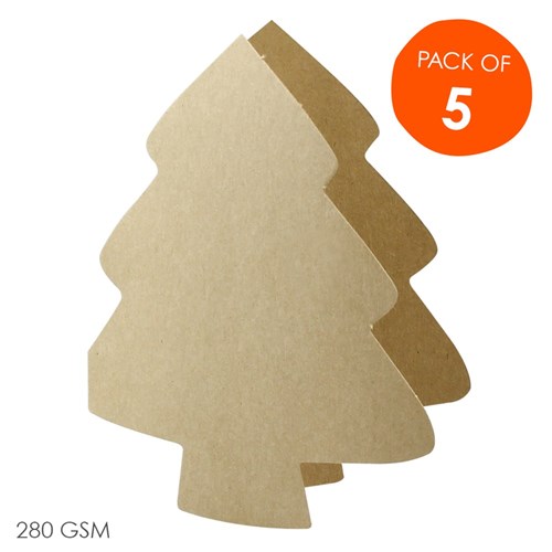 Cardboard Tree Greeting Cards - Brown - Pack of 5