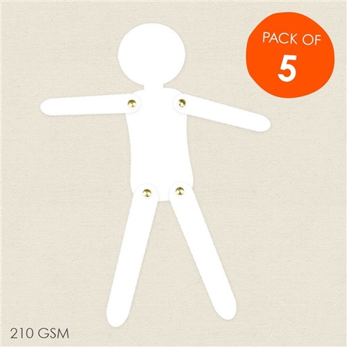 Cardboard Dancing People - White - Pack of 5