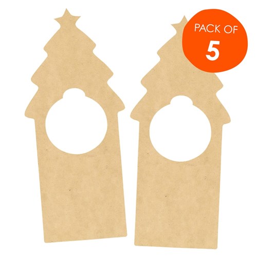 Wooden Christmas Tree Door Hangers - Pack of 2