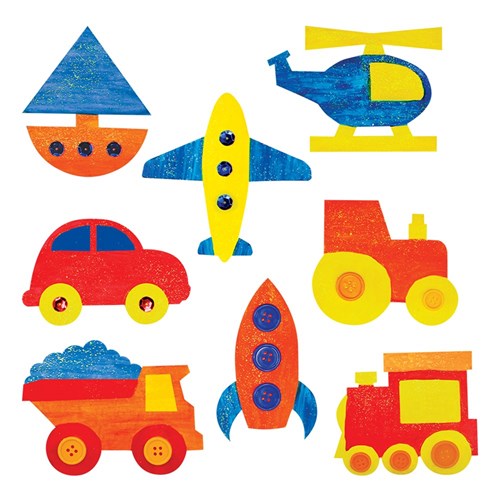 Cardboard Transport Shapes - White - Pack of 8