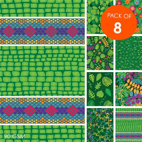 Jungle Craft Paper - Pack of 8