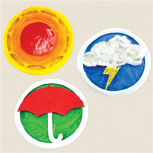 Cardboard Weather Stained Glass Cutouts - White - Pack of 4