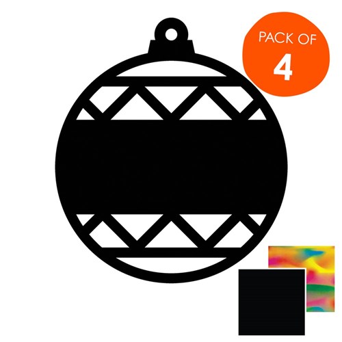 Scratch Board Cutout Baubles - Pack of 4