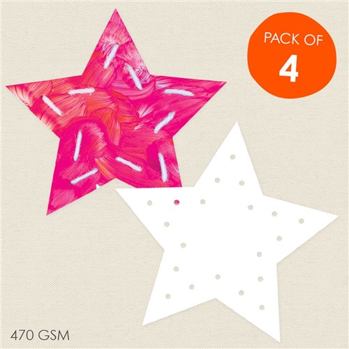Cardboard Sewing Stars - White - Pack of 4