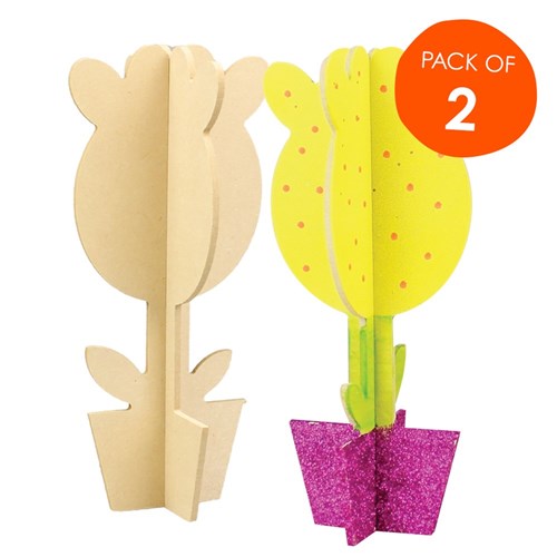 3D Wooden Tulips - Pack of 2