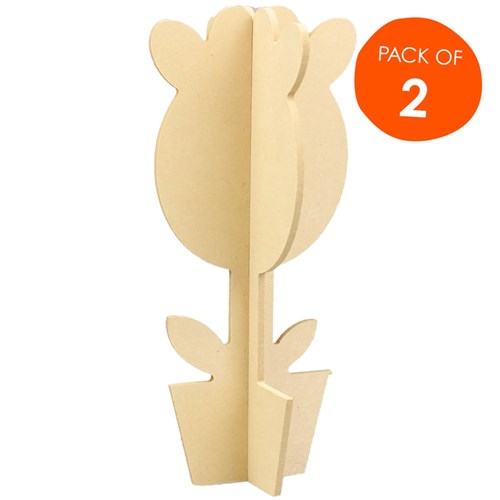 3D Wooden Tulips - Pack of 2