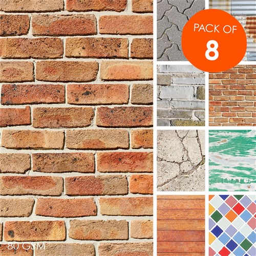 Building Materials Craft Paper - Pack of 8