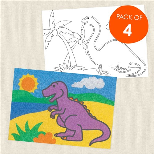 Dinosaurs Sand Art Sheets - Pack of 4