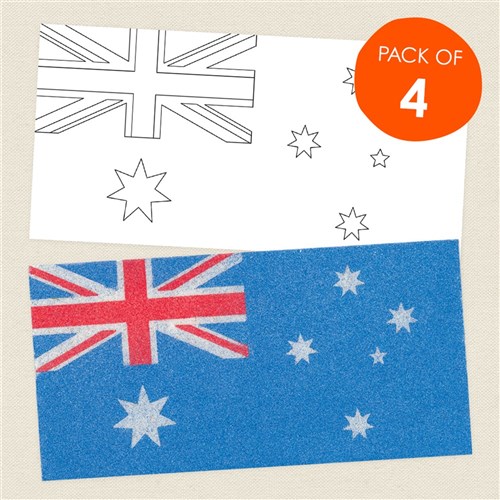 Australian Flag Sand Art Sheets - Pack of 4