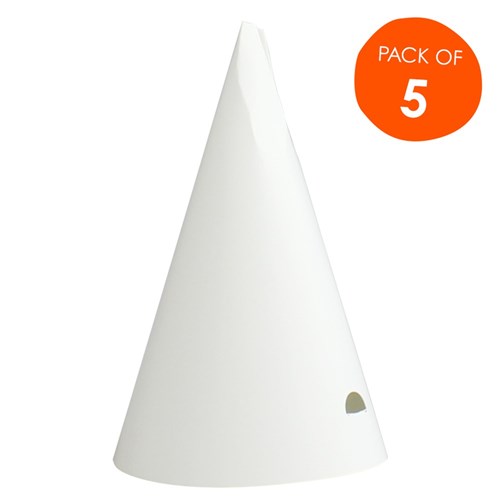 Cardboard Party Hats - White - Pack of 5