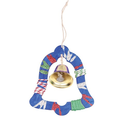 Wooden Jingle Bell Christmas Ornaments - Pack of 4