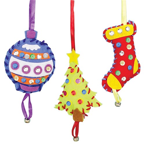 Felt Christmas Ornaments Sewing Kit - Pack of 3