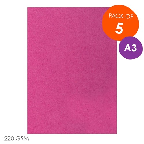 CleverPatch Cardboard - Pink - A3 - Pack of 5