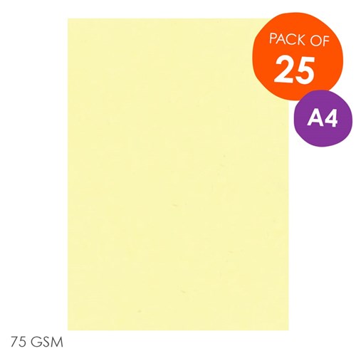 CleverPatch Copy Paper - Pastel Yellow - A4 - Pack of 25