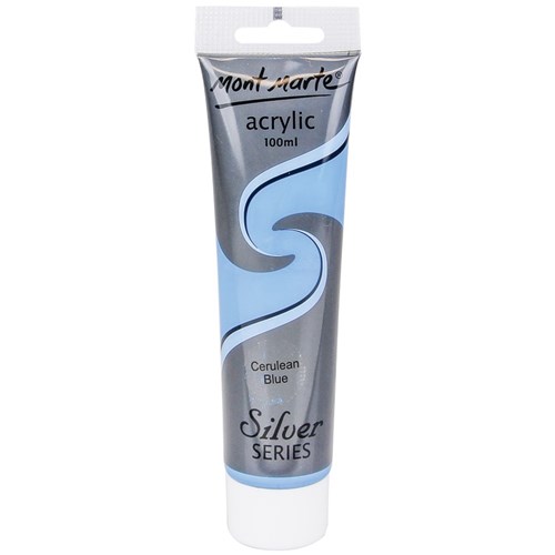 Mont Marte Silver Series Acrylic Paint - Cerulean Blue - 100ml