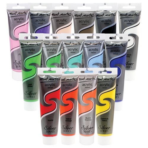 Mont Marte Silver Series Acrylic Paint - 100ml - Set of 15 colours