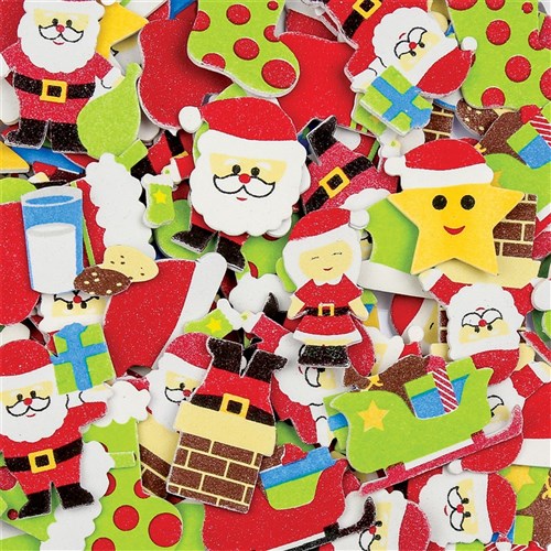 Foam Santa Stickers - Pack of 112 | Foam | CleverPatch - Art & Craft ...