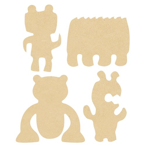 Wooden Monster Shapes - Pack of 20