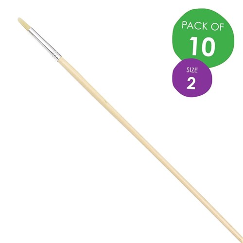 Round Paint Brushes - Size 2 - Nylon - Pack of 10