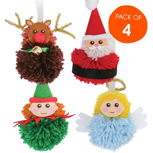 Christmas Pom Pom Character Kit - Pack of 4