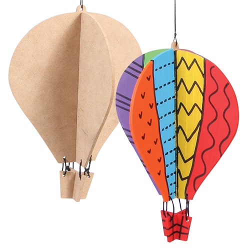 3D Wooden Hot Air Balloon - Each