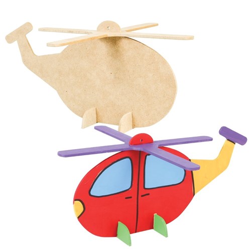 3D Wooden Helicopter - Each