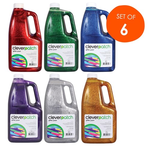 CleverPatch Glitter Paint - Set of 6 Colours