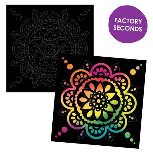 Scratch Board Mandala Shape - Pack of 20 FACTORY SECONDS