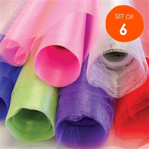 Organza Roll - 10 Metres - Set of 6 Colours