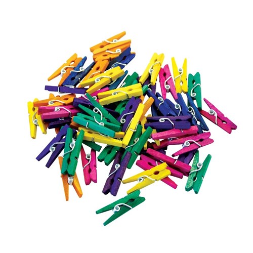 Tiny Pegs - Coloured - Pack of 50