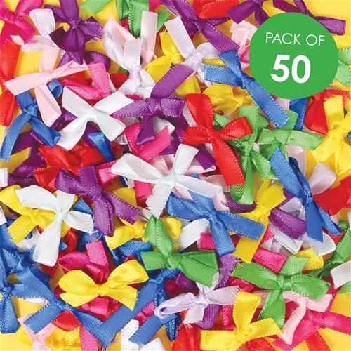 Small Satin Ribbon Bows - Pack of 50