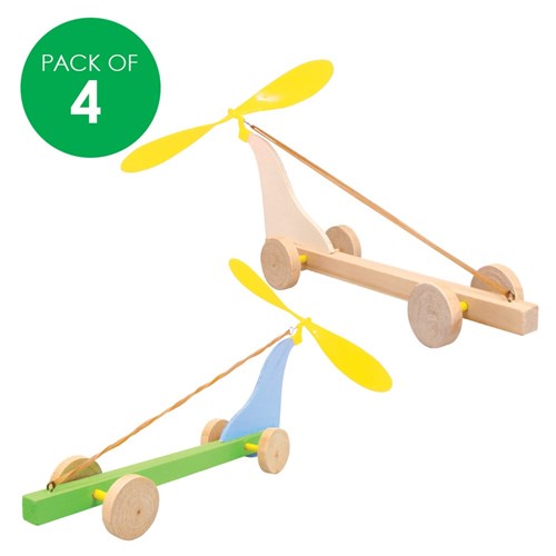 Wooden Propeller Cars - Pack of 4