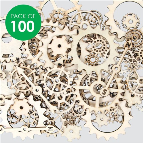 Wooden Gears & Cogs - Assorted - Pack of 100