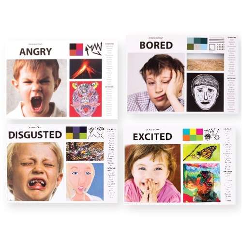 Emotions Art & Language Charts - A3 - Pack of 16