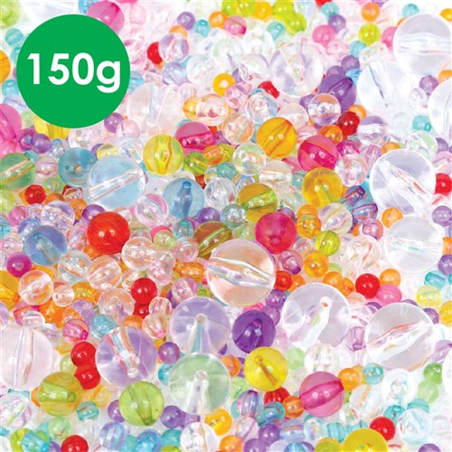 Plastic Marble Beads - 150g Pack