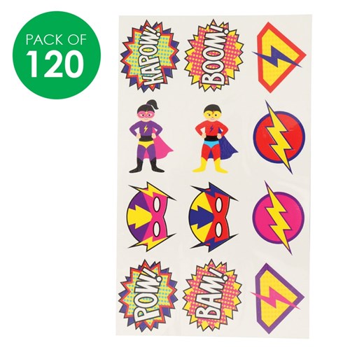 Temporary Tattoos - Super Heroes - Pack of 120